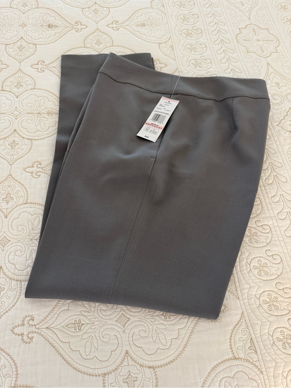 Black Label by Evan Picone Gray Dress Pants - Classic Tailored Fit